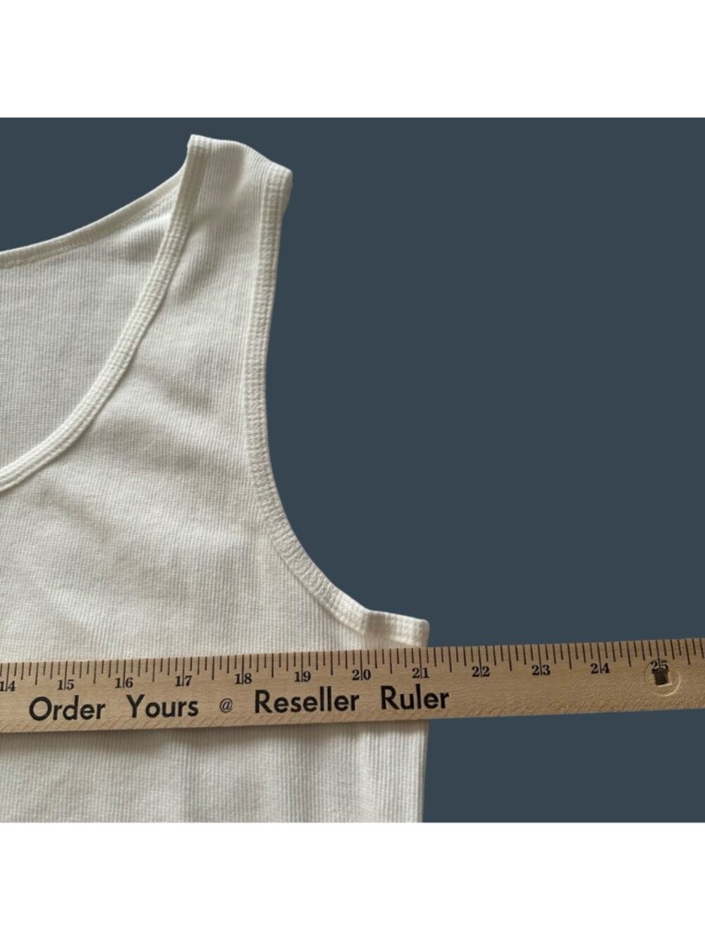 Faded Glory Womens White Ribbed Tank Top 4X 97% Cotton 3% Spandex Bikercore - Picture 9 of 11